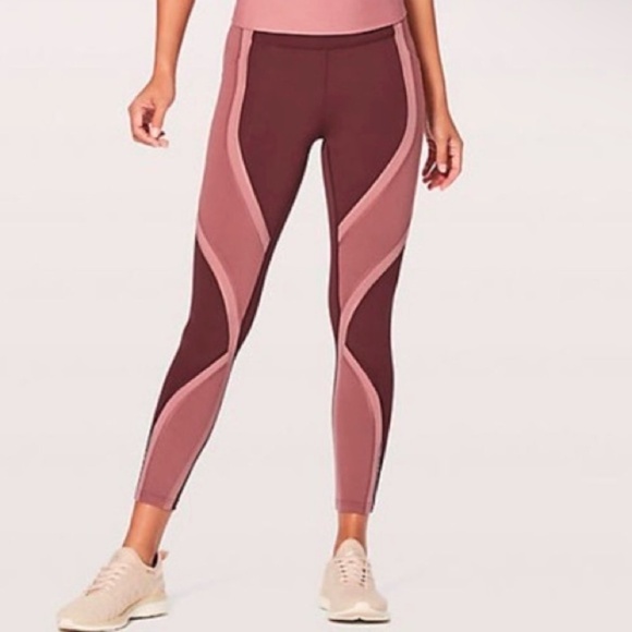 Lululemon High Rise Running Leggings Mauve Pink Size 8 - Picture 1 of 6